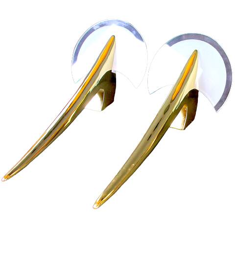 Metalarte - TallerUno by Joan Auger, Large pair of metal and glass wall lights Spain