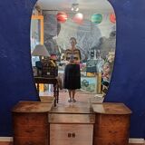 Dressing table large mirror free form vintage 1950