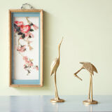 Pair of herons in brass