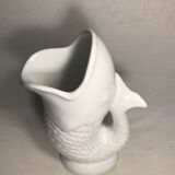 Former pitcher ceramic white shape fish decanter