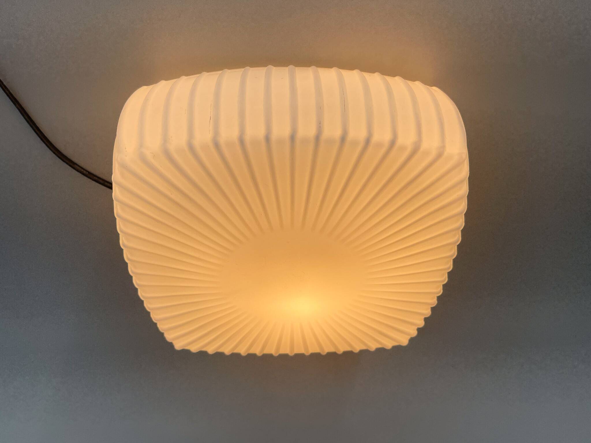 Mid-Century Milk Glass Ceiling Light, Czechoslovakia