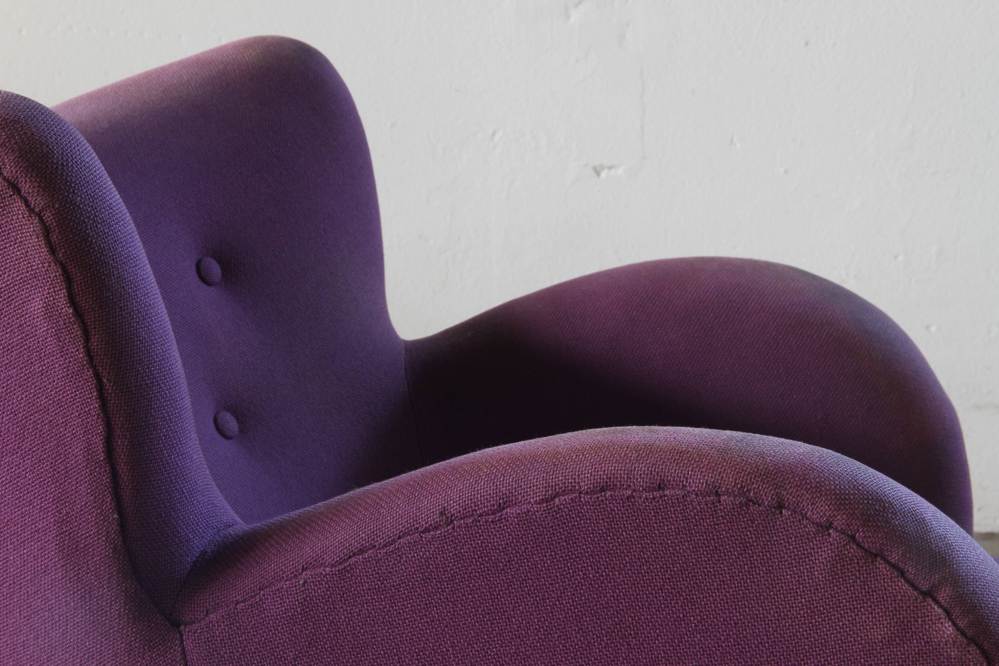 Vintage Danish 1930s club lounge chair, style of Fritz Hansen & Flemming Lassen