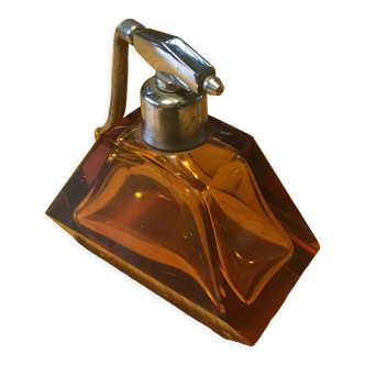 Art Deco amber glass bottle