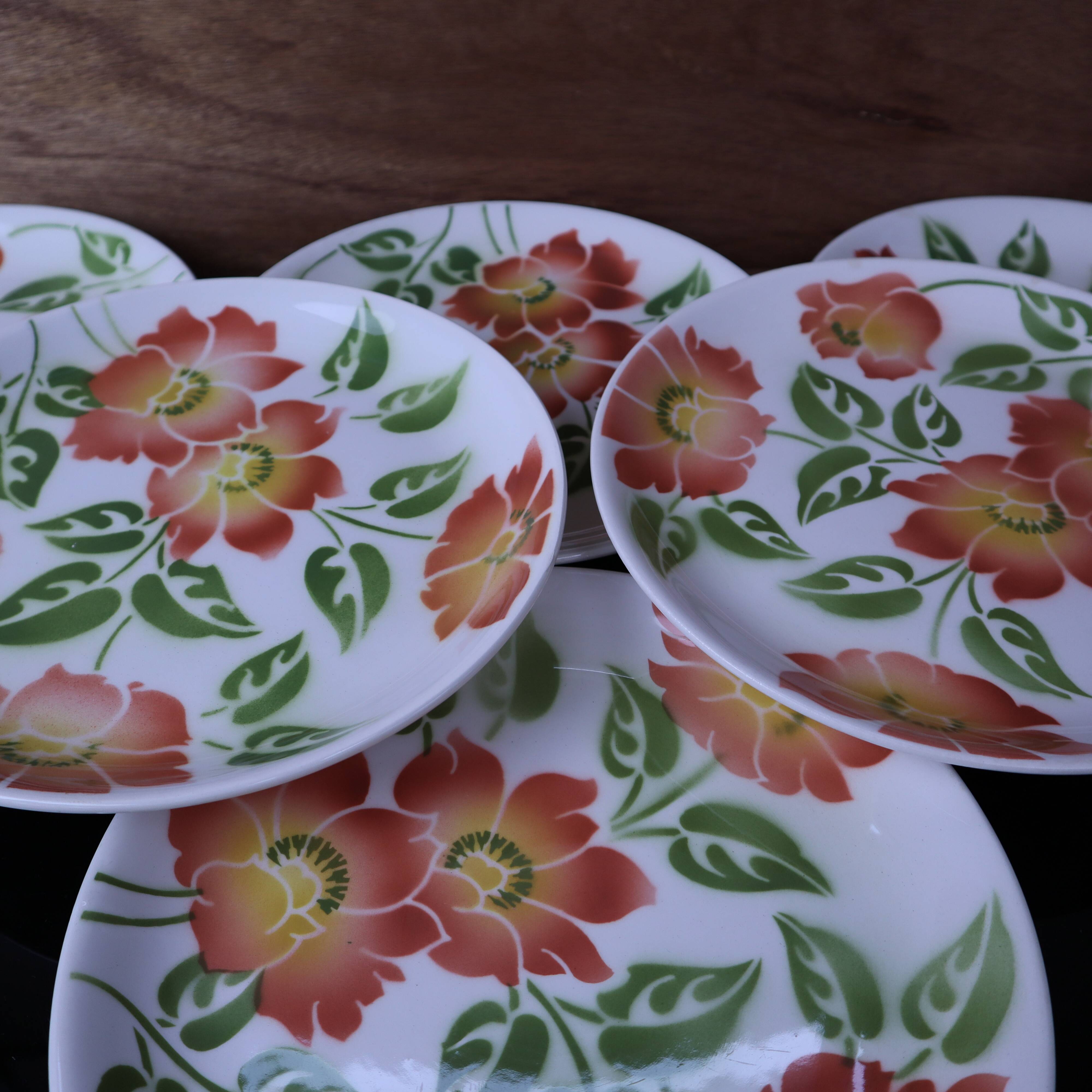 Set of 6 flat plates Moulin des Loups "Ontario"