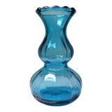 Small vintage turquoise blue glass vase