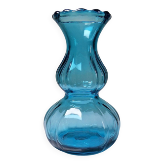 Small vintage turquoise blue glass vase