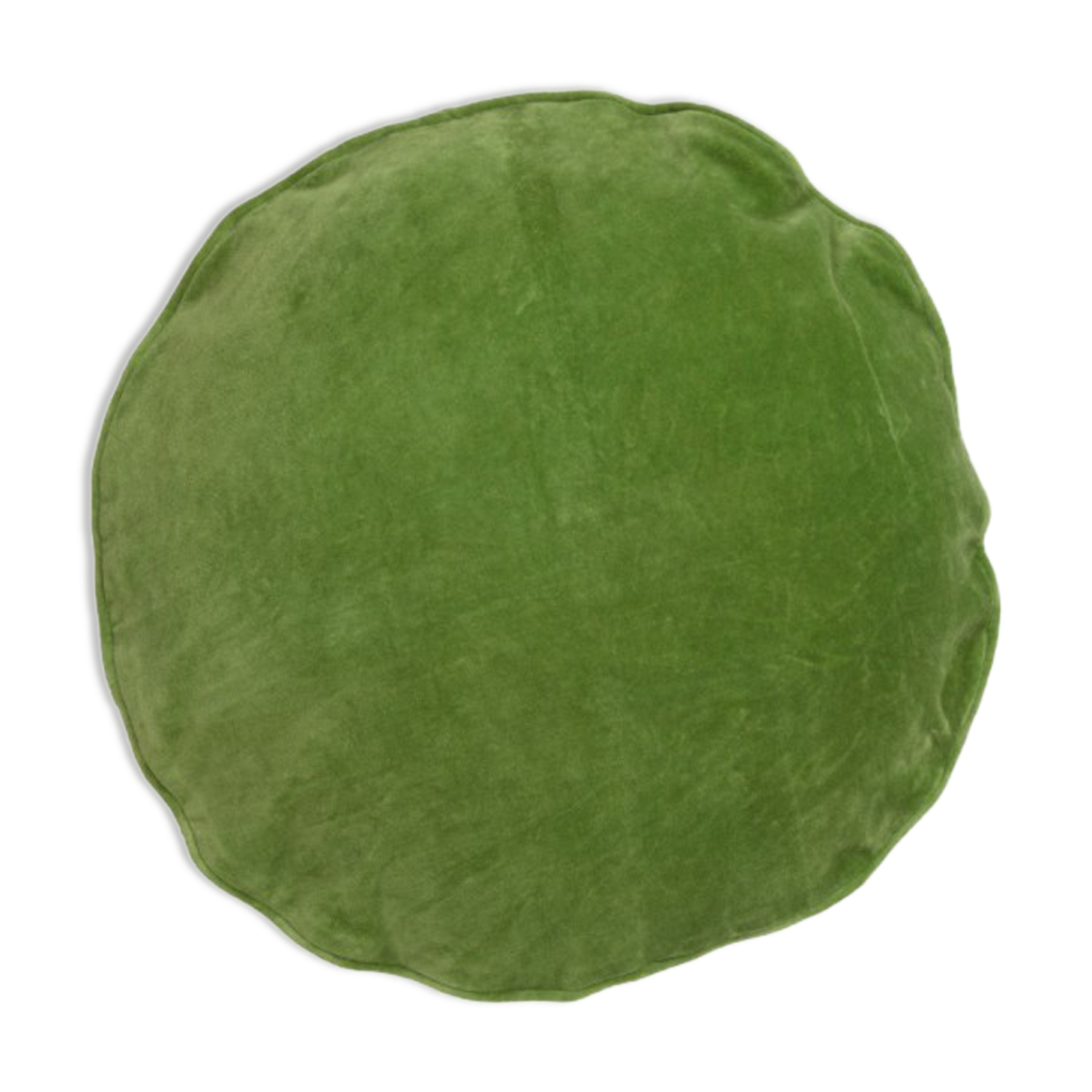 Coussin rond en velours diamètre 45 cm couleur vert