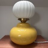 Vintage pleated globe bedside lamp