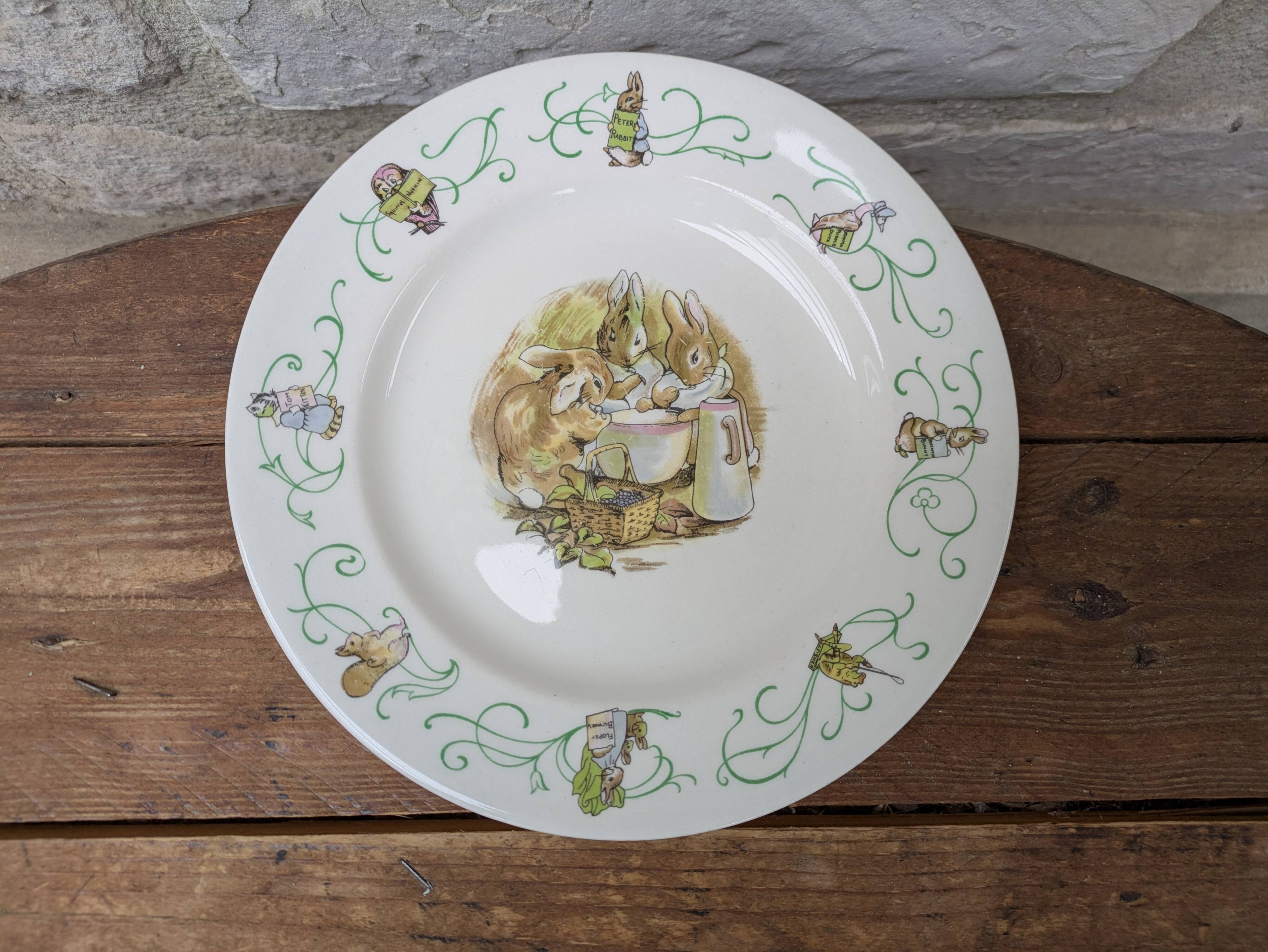21cm plate Peter Rabbit Wedgwood Barlaston England Beatrix Potter