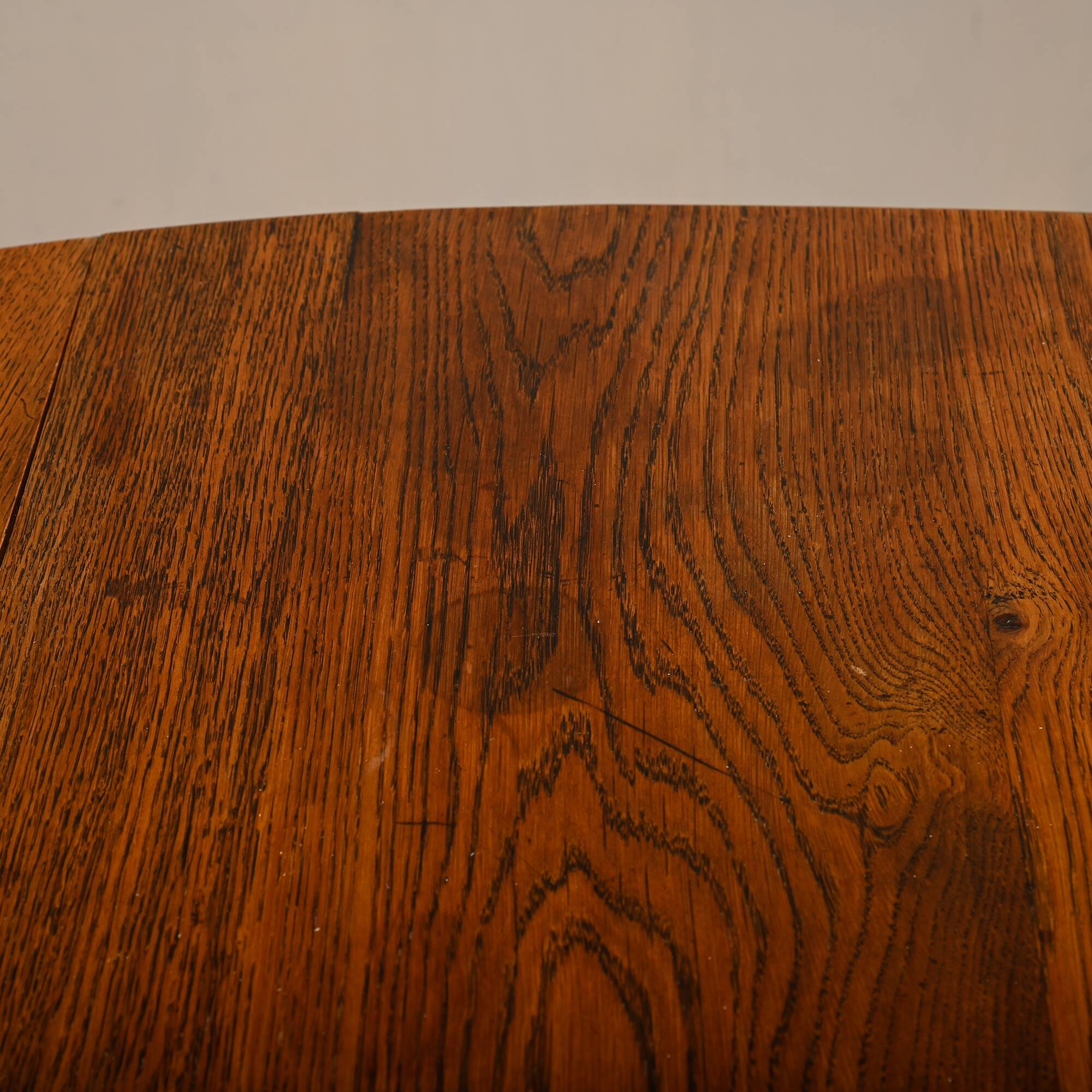 Antique English oval Gateleg Table in solid Oak, Late 19th Century