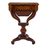 Table de couture Biedermeier en acajou, 1850