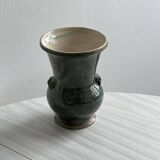 Green marbled ceramic vase