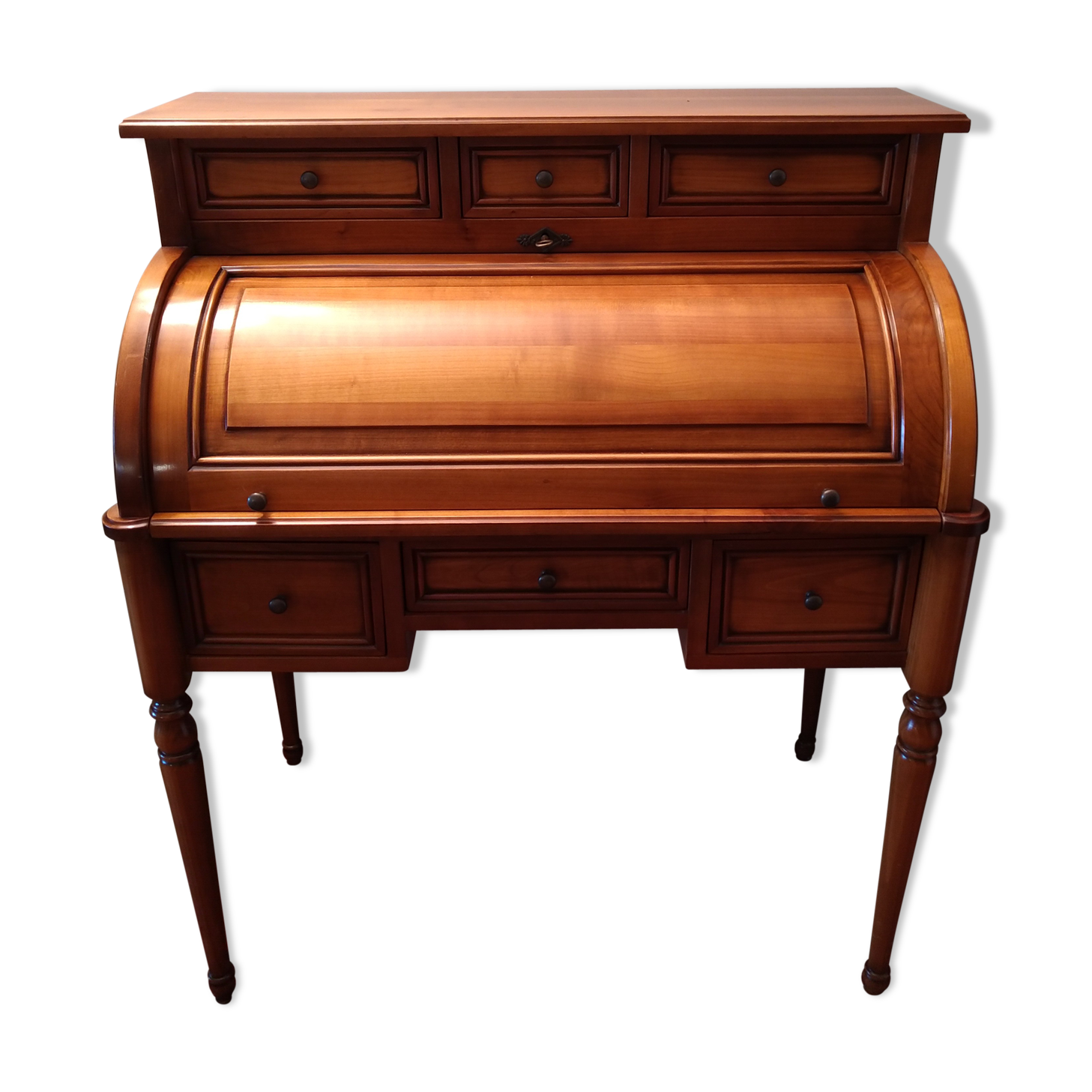 Bureau à cylindre cuir vert