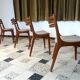 Ensemble de 4 chaises de salle à manger en teck scandinaves modernes, Danemark années 1960.