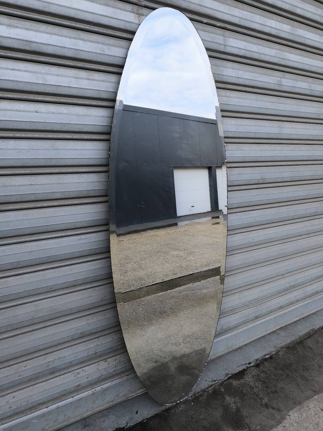 Art Deco Oval Beveled Mirror 168 x 59