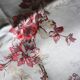 4 serviettes de table Fleurs Pois romantique