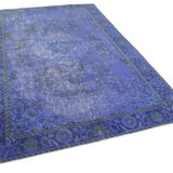 Tapis turc bohème noué à la main des années 1970 180 cm x 274 cm tapis violet