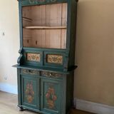 Antique polychrome Alsatian kitchen cupboard