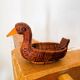 Panière / corbeille en osier en forme de canard (vintage)