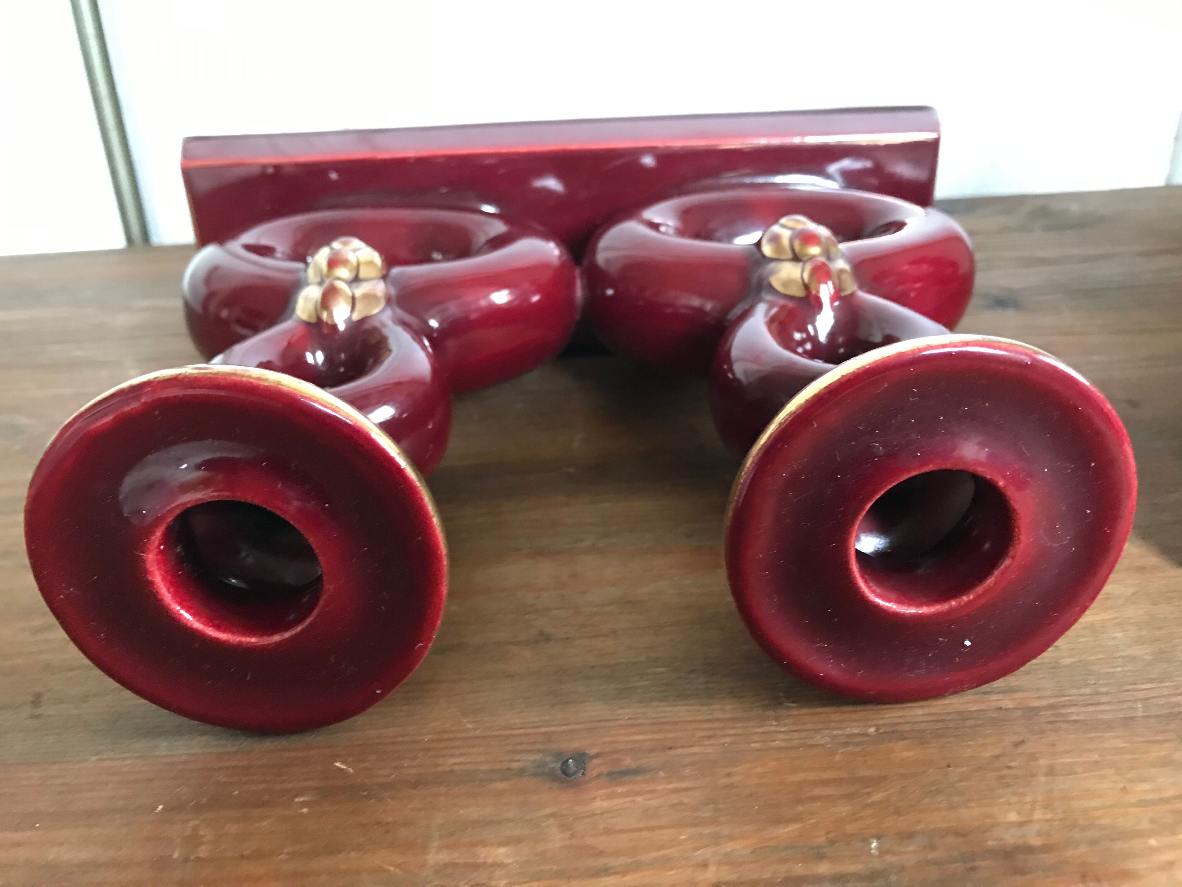 Pair of CAB ceramic candlesticks