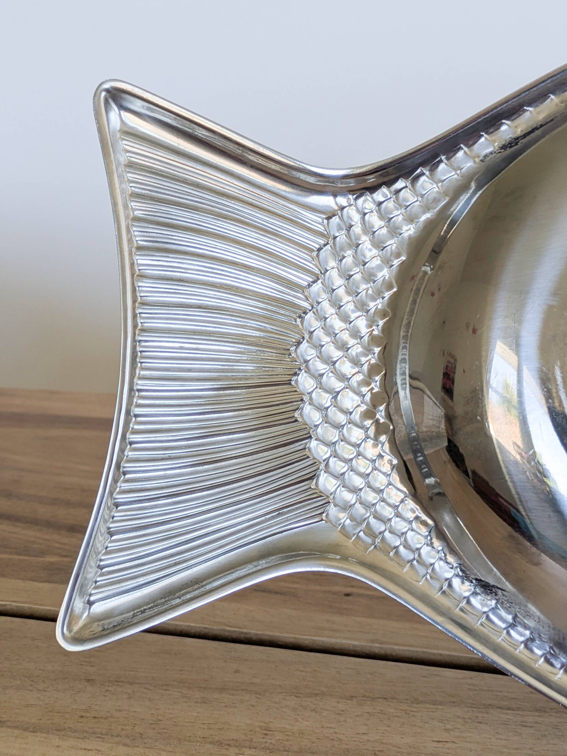 Vintage WMF Cromargan fish serving platter, stainless steel