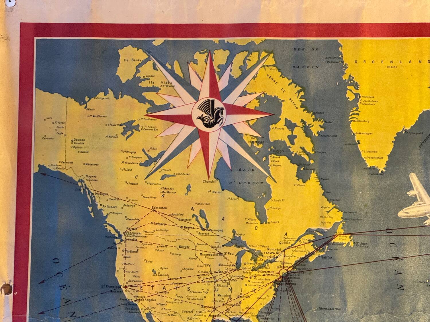 Air France Postal Air Network Map from 1948