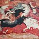 Modernist painting "Battle of Horsemen" by Dragutin Cigarčić