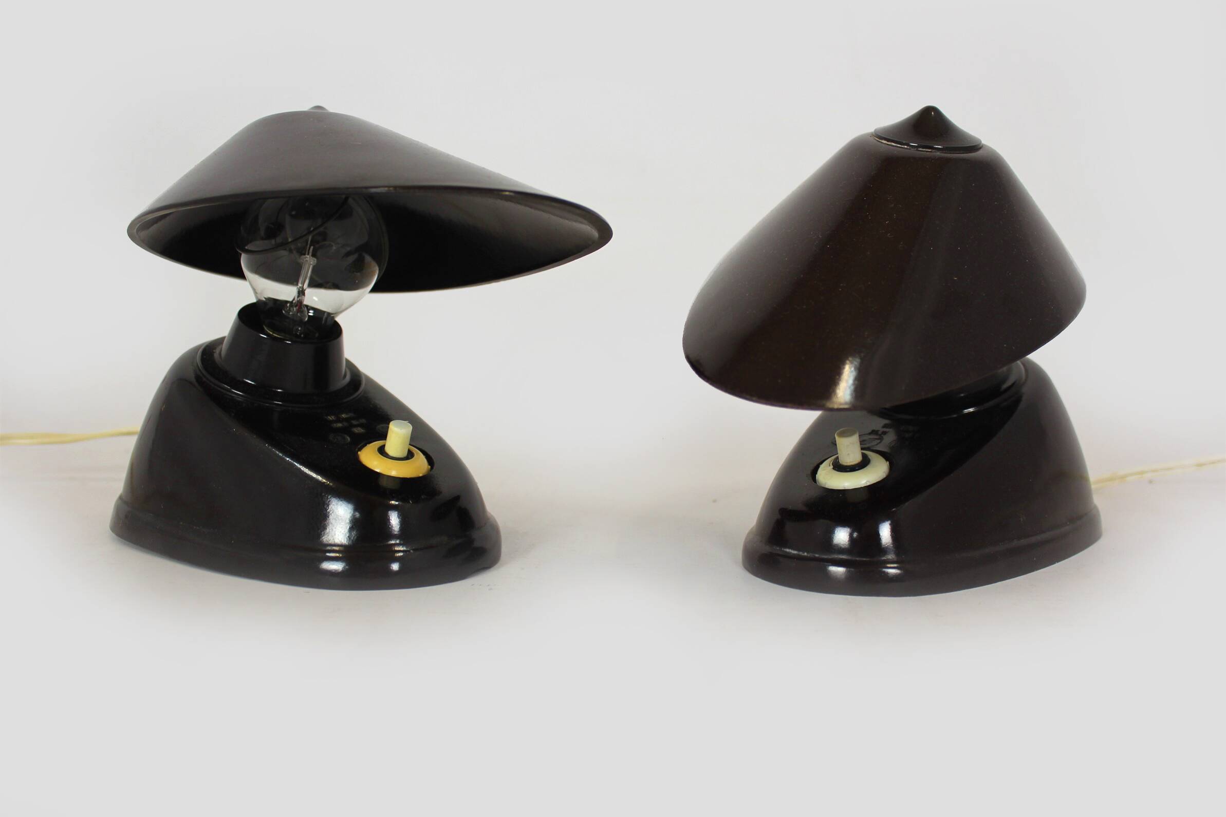 Bauhaus Bakelite Table Lamps from Esc, 1940s, Set of 2
