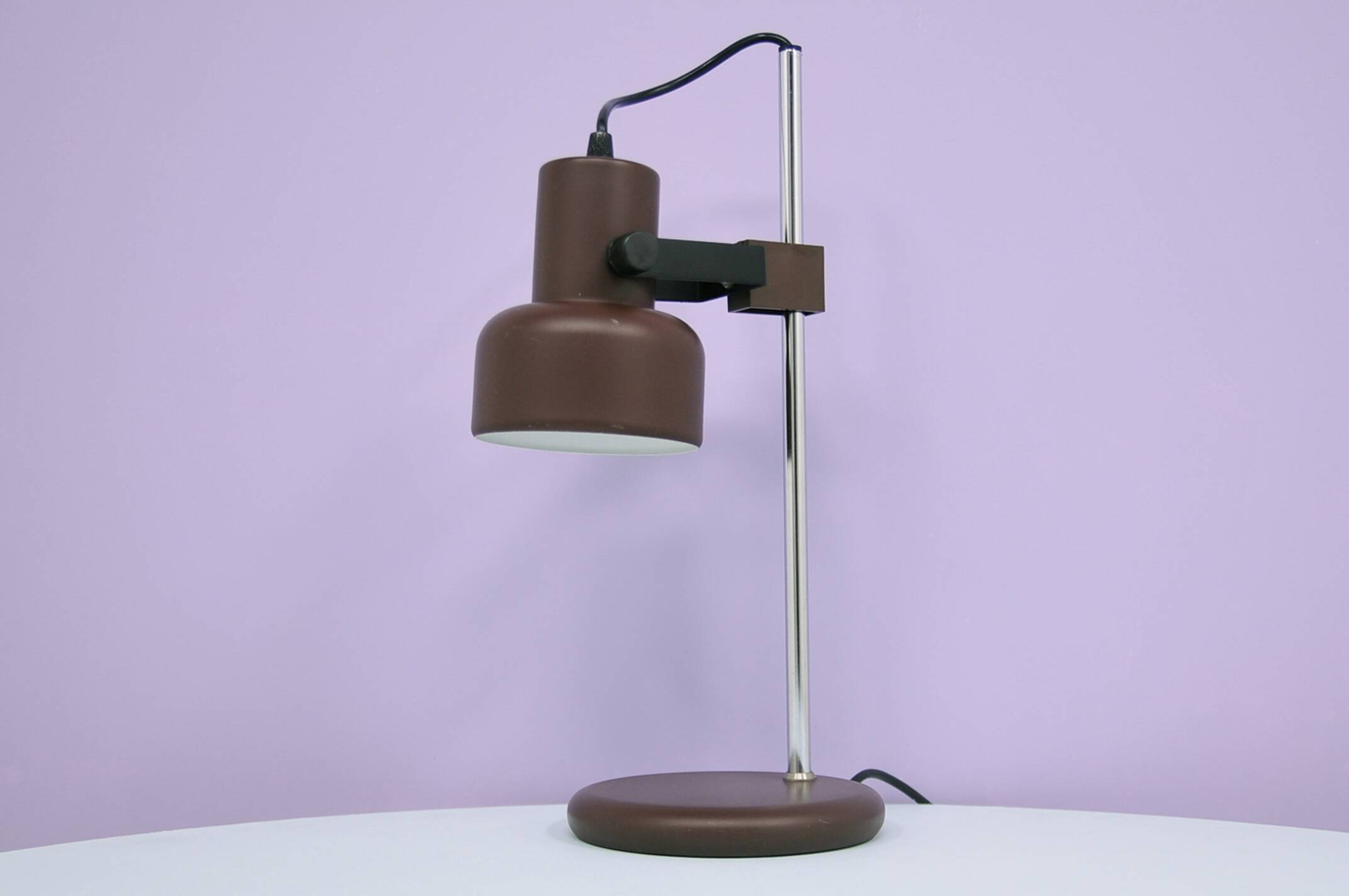 vintage brown metal table lamp adjustable