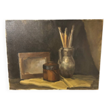 Old oil painting: still life