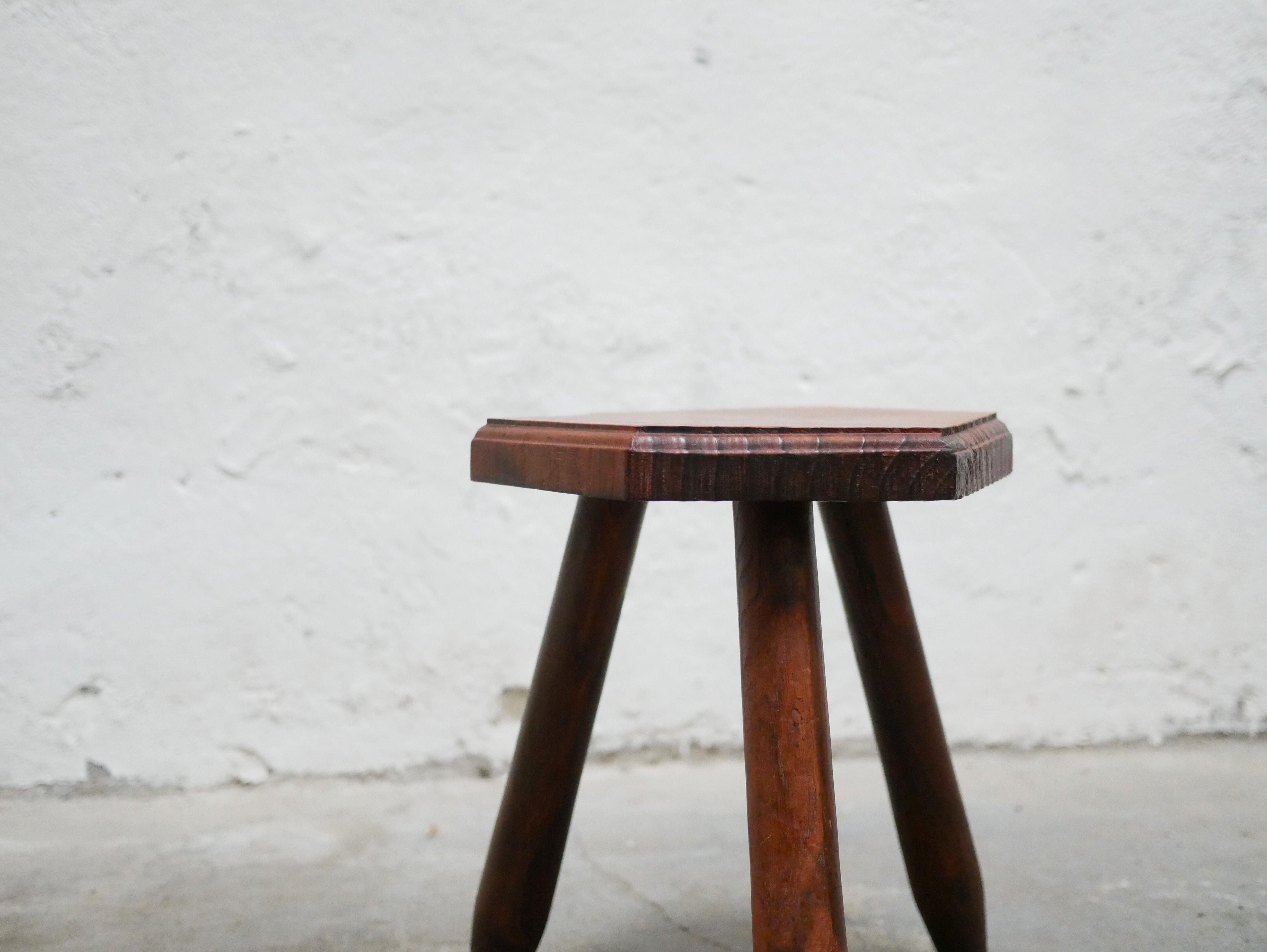 Vintage wooden tripod stool