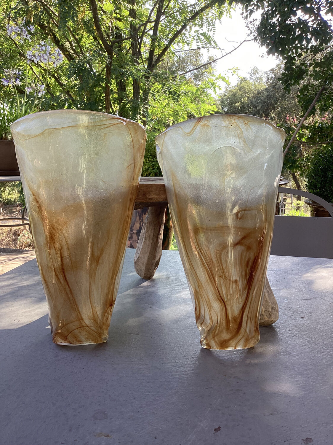 2 appliques verre soufflé Murano