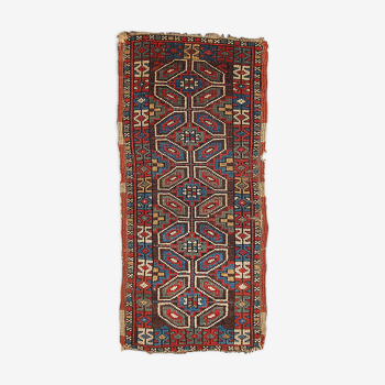 Tapis ancien turc yastik fait main 45cm x 91cm 1880s