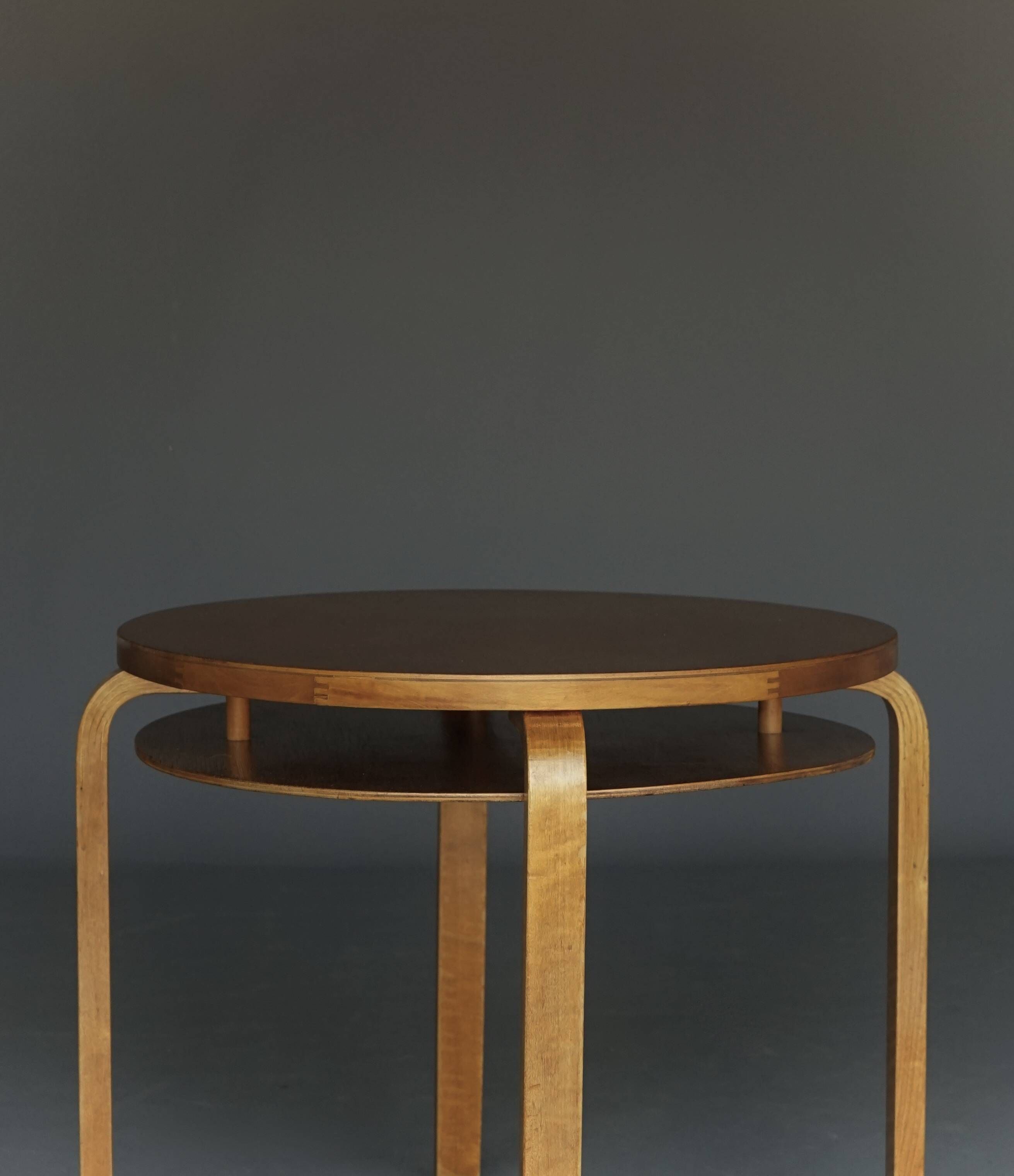 Alvar Aalto Model 70 two-tier Side Table in birch wood. Finland 1940s
