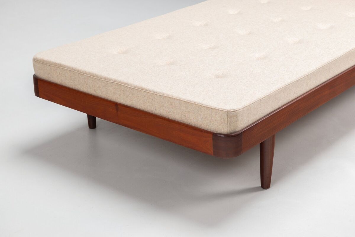 Danish daybed in teak and fabric, mid-century Denmark 1960