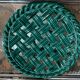 Large woven green ceramic bowl from the 1950s in Massier style - D 30
