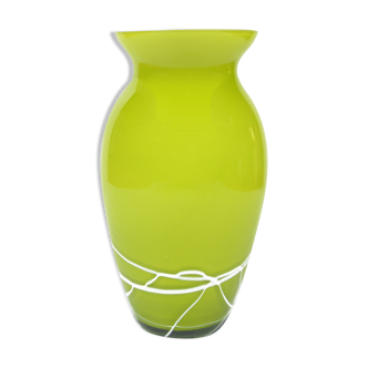 1970s modern glass vase, Farbglashutte Lauscha Thüringen, Germany