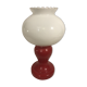 Foot red glass Table lamp + reflector ball Opaline white Vintage