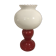 Foot red glass Table lamp + reflector ball Opaline white Vintage