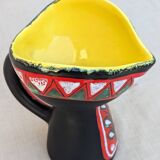 Modernist polychrome ceramic pitcher by Gabriel Fourmaintraux, circa 1950