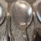 10 silver-plated metal ice scoops, silversmith Saglier Frères, gadroons