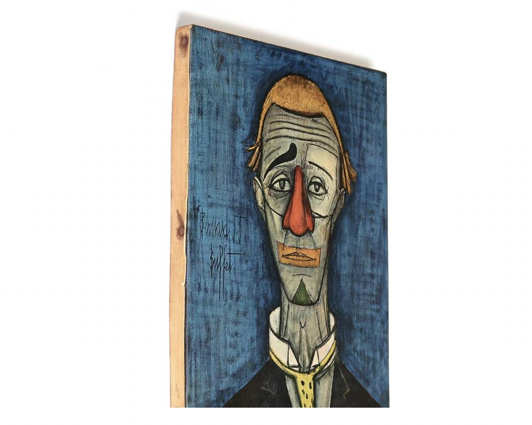 Reproduction of a painting "Clown's Head" by Bernard Buffet, 1950s