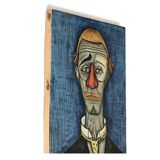 Reproduction of a painting "Clown's Head" by Bernard Buffet, 1950s