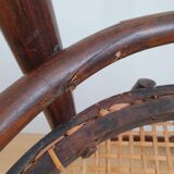 Thonet armchair in curved wood and canework