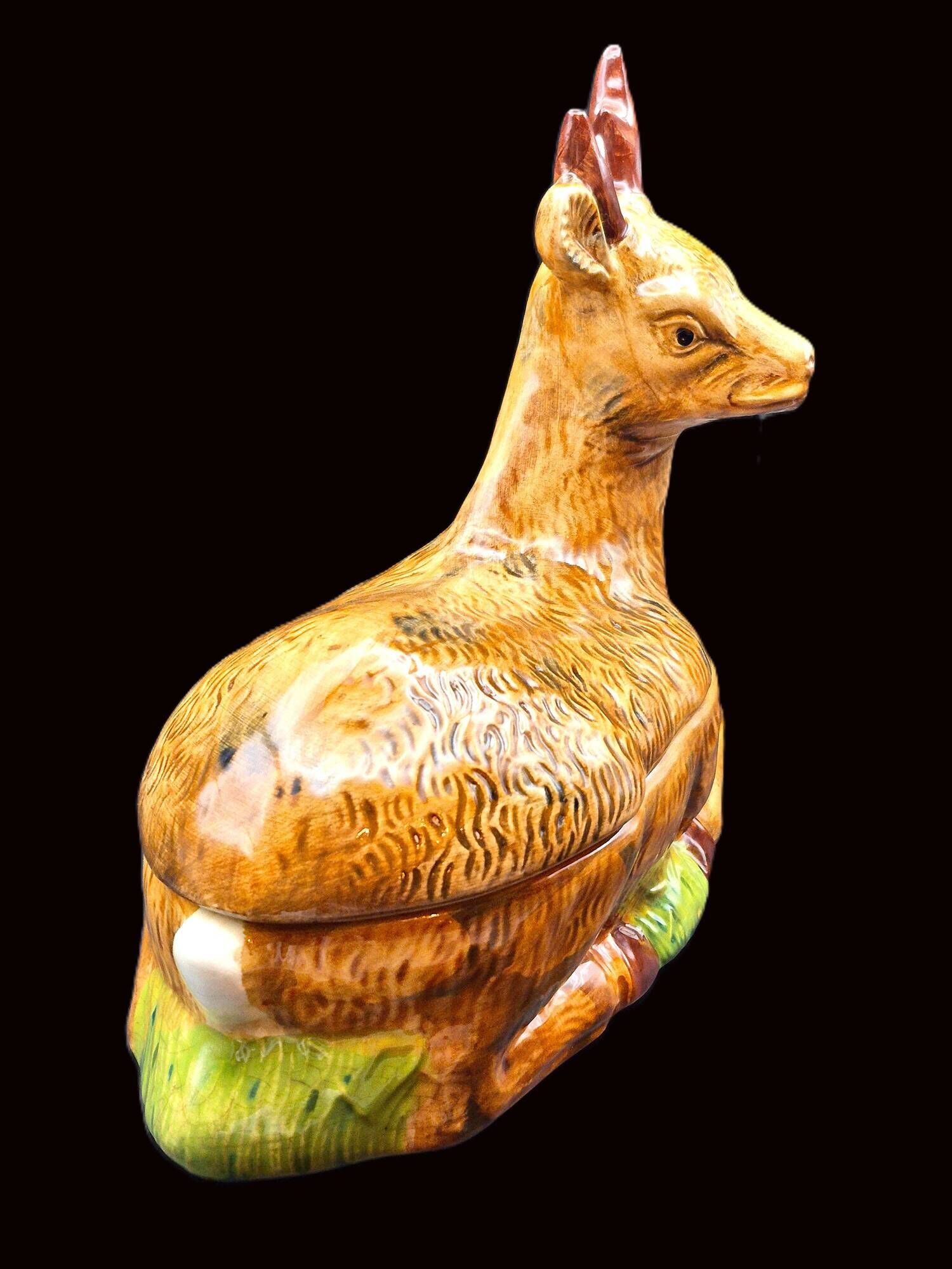 Zoomorphic Terrine of Roe Deer in Barbotine – Michel Caugant (Circa 1970)