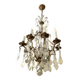 Bronze and crystal chandelier