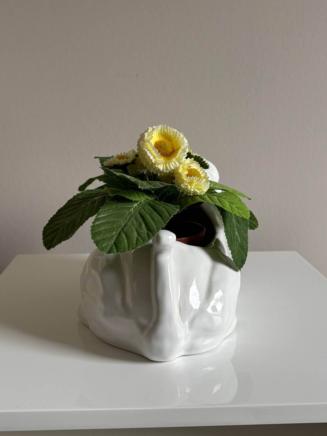 Ceramic lion planter