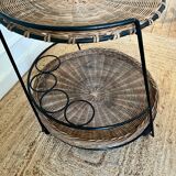 Metal and rattan dessert table Raoul Guys for Airborne 1950