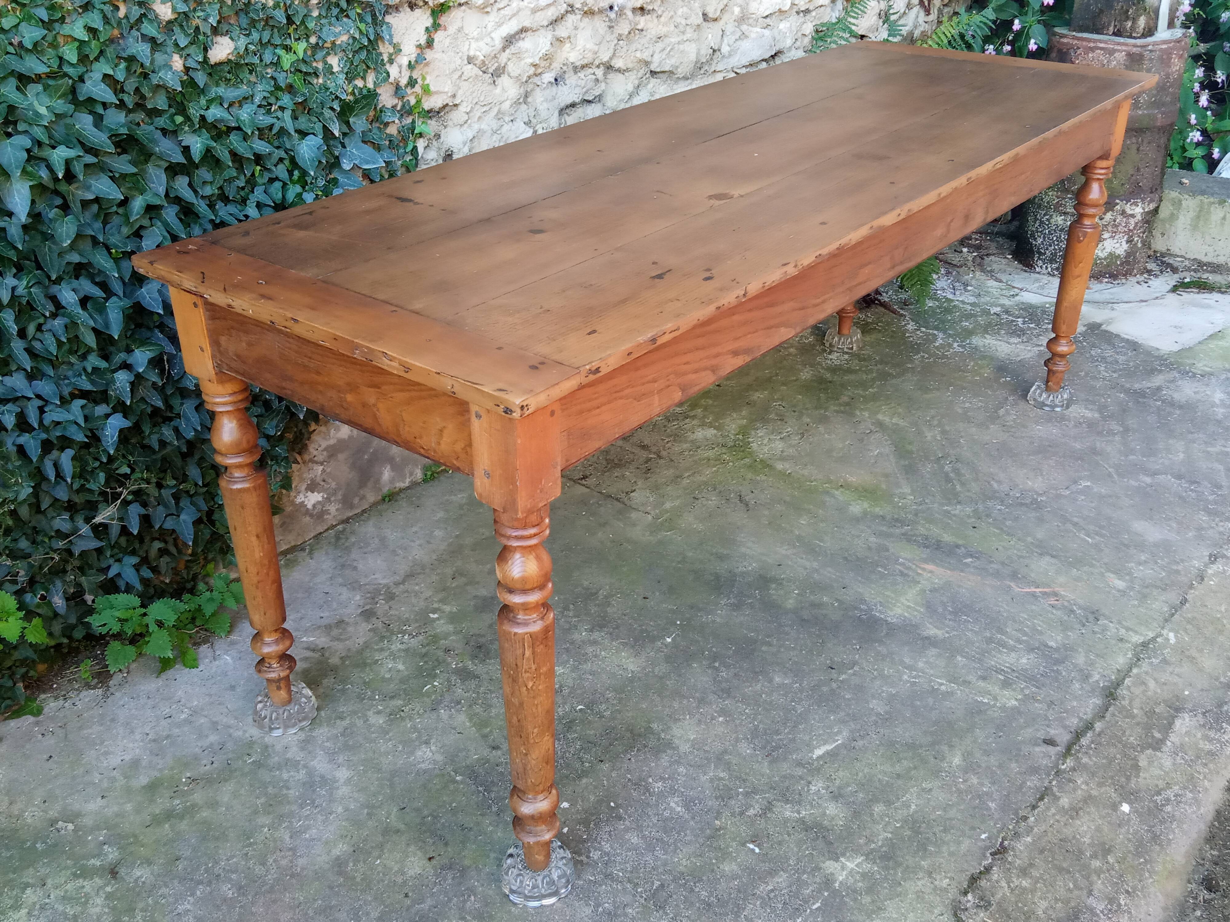 Oak farmhouse table turned legs