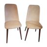Lot of 2 chairs Scandinavian style 1960 50 Skai marble cream